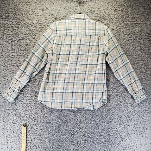 Prana Shirt Womens Small Green Plaid Flannel Organic Cotton Button Up - Picture 8 of 9